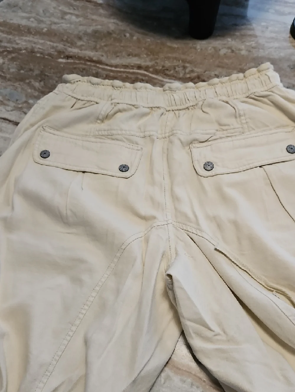 We The Free Off-White Utility Drawstring Cargo Shorts - Picture 4 of 4